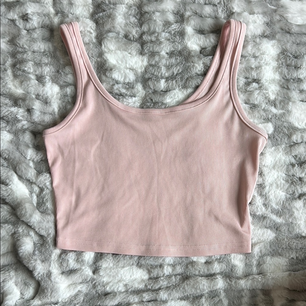 Pink Ribbed Tank Top